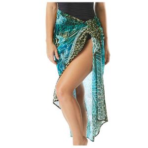 Rokken Koreaans bedrukte zwempak Bikini badkleding cover-ups wrap dames zomerrok sexy hoge taille slank strand jupe femme