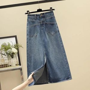 Rokken Koreaanse Stijl Mode Hoge Taille Denim Rok Vrouwen 4xl 5xl Casual Vintage Lente Zomer Jeans Y2k Harajuku Streetwear