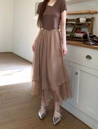 Jupes korobov jupe mince à taille haute le tempérament irrégulier femelle de la taille élastique de la mode coréenne faldas mujer moda 2024