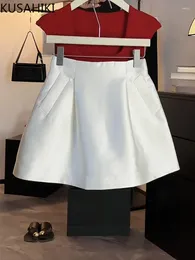 Rokken Kusahiki High Tailed A-Line Mini Short Skirt For Women 2024 Zomer Koreaanse versie Fashion Fluffy Half Mujer Faldas