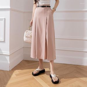 Rokken Dames Elegante Mode Grote Zoom Geplooide Lange Zwarte Rok Vrouwen Kleding Meisjes Koreaanse Chic Casual Faldas Largas Py9121