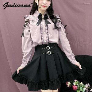 Rokken dames Rojita rok lente en herfst Japanse stijl lolita high taille dubbele ring gesp geworden voor vrouwen