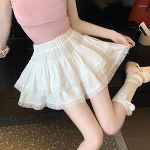 Jupes Dernières lacets petites robes de bal courtes à la mode femme robes gâteau minikirts d'été doux filles douces de style ballet princesse