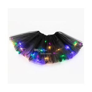 Jupes Led Glowing Light Tutu Robe Femmes Bébé Tle Star Jupe Courte Filles Mini Adt Fantaisie Ballet Dancewear Costume De Fête Robe De Bal Dr Dhjr6