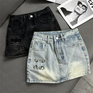 Rokken letter borduurwerk denim shorts voor vrouwen zomerontwerpers jeans korte pant cool girls hiphop mini rok streetwear