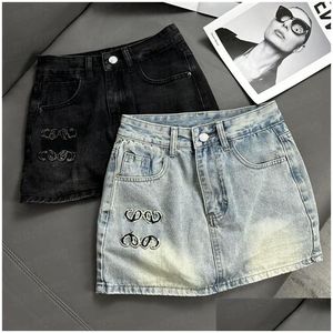 Skirts Lettre broderie Shorts denim pour femmes designers d'été Jeans Pantalons cool filles hip hop mini jupe streetwear drop délivre dhnpm