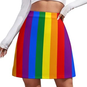 Rokken LGBT-regenboogrok Vrouwelijke Gay Pride-vlagprint Schattige mini-zomer Straatmode Hoge taille Oversized casual A-lijn