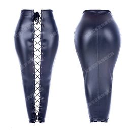 Rokken Afsluitbare hoge taille Bodycon met volledige ritssluiting Zeemeerminrokken voor dames PU-leer Kokerrokken Sissy Hobble Rok Slanke lange rok Op maat 230516