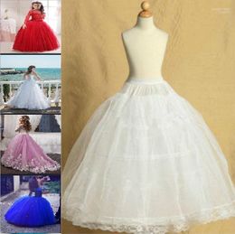 Rokken Lolita Stijl Rok Kids 2 Hoepel Pettiskirt Voor Bruiloft Bloemenmeisje Petticoat Onderrok Slips Verstelbare Kind 2- 14 Jaar Oud