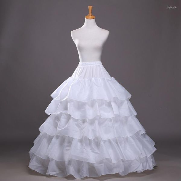 Jupes Longues 4 Cerceaux Jupon Jupon Pour Robe De Bal Robe De Mariée Mariage Sous-Vêtements Crinoline Accessoires