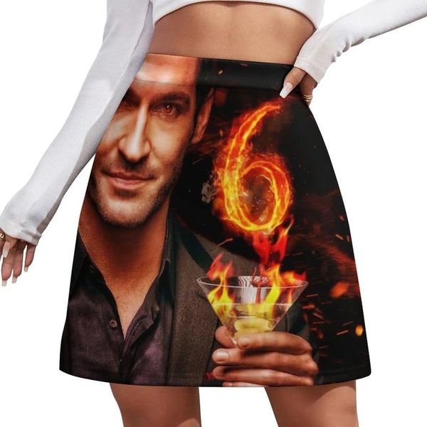 Jupes Lucifer Saison 6 Poster Design Mini jupe coréenne Minikirt femme élégante pour les femmes