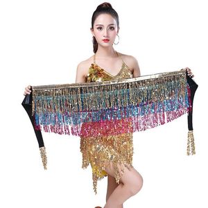 Rokken Ly Dames Buik Dance Long Tassel Riem Pailletten Hip Scarf Accessoires Dod886