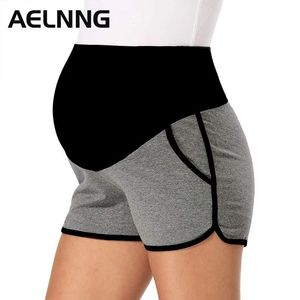 Jupes Shorts de maternité pour femmes été extensible taille haute Fitness court avec poche pantalon enceinte décontracté vêtements de maternité C9233