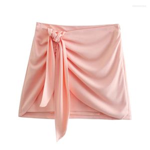 Rokken maxdutti roze geplooide boog high wasit a-line sexy caasual mini dames Engelse stijl mode