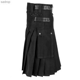 Skirts Skiing Vintage Kit Scottish Gothic Punk Fashion Kendo Pocket Skiën Schotse kleding Casual Autumn Mens Street Clothing Nieuw XW2453