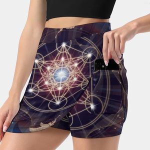 Rokken Metatron'S Cube-Merkabah-Vrede En Evenwicht Vrouw Mode 2024 Broek Rok Mini Kantoor Korte Metatron Cube