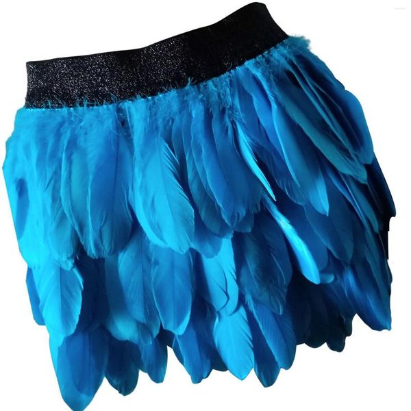 Jupes Mini Plumes Jupe Femmes Courte Danse Élastique Ajustable Pour Le Mariage