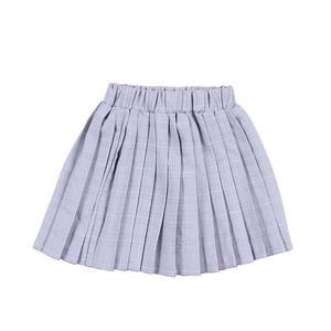 Jupes Mini gris rayé filles jupes enfants doux filles jupes plissées vêtements pour enfants pour 2 3 4 6 8 10 12 ans OKS194005 T230301