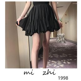 Rokken Mini Rok Geplooide Vrouwen Koreaanse Mode Hoge Taille Dames Bodems Zomer 2023 Casual Ruches Een Lijn Bodycon