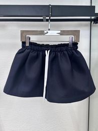 Jupes Mohair Wool Fabric Navy Mini jupe pour femmes Contrast de haute qualité