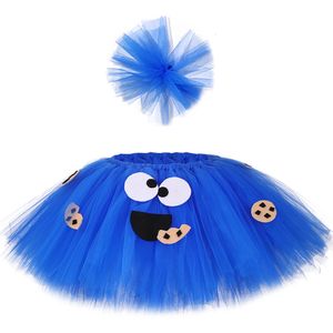 Rokken Monster Meisjes Tutu Rok Set Fluffy Blue Kids Meisjes Tule Rok Kind Verjaardagsfeestje Rok Tutu Meisje Halloween Kostuum 230619