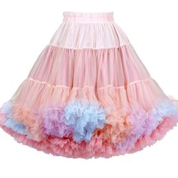 Faldas multicolor baby chicas tutu falda para niños faldas hinchadas para niños ballet esponjoso falda de falda princesa ropa