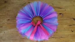 Rokken multicolor meisjes tule tutu rokken kinderen donzige ballet tutus pettiskirt met lint boog kinderen verjaardagsfeestje kostuums rokken y240522