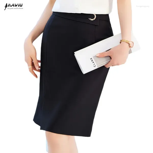 Jupes Naviu Femmes Bureau Jupe Printemps Été Slim Genou Longueur Split Crayon Noir Court Taille Haute Blanc Mini