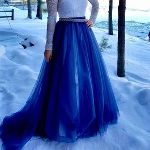 Rokken marineblauw lange tutu rok mode faldas saia puffy voor feest 2023 sweep trein vrouwen aangepaste madeskirts