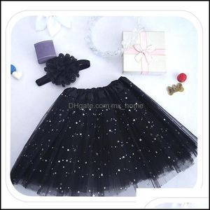 Jupes Nouveau-né Infantile Tutu Mode Net Fil Sequin Étoiles Bébé Filles Princesse Jupe Costume D'Halloween 11 Couleurs Enfants Dentelle Mxhome Dhfqj