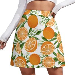 Jupes Orange Fruit Pattern mini jupe coréenne modeste pour les femmes robe d'été femme