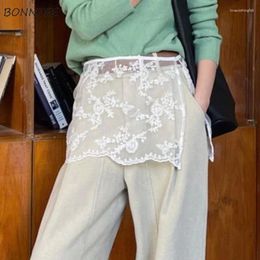 Jupes de sursis mini pour les femmes de style coréen de style coréen vêtus printemps skin solide fample design high street tout-match young