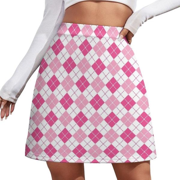 Jupes Rose Argyle Mini Jupe Robe D'été Vêtements Femme Style Japonais Uniforme Scolaire