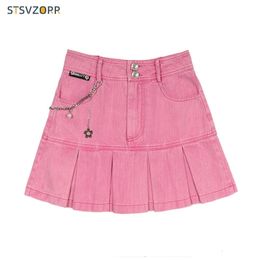 Faldas Pink Y2K Womens Jean Skirt Tutu Women S Skort E Girl Kawaii Punk Summer Clothing 23519 230519
