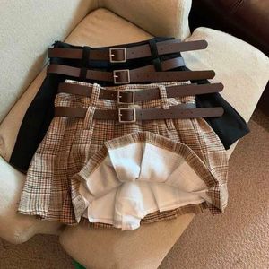 Rokken plaid geplooide rok dames hoge taille shows dunne a-line rok hot girl anti-wandelen korte rok veelzijdig temperament jk rok p230508