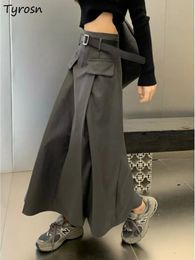 Jupes plissées Maxi pour femmes taille haute solide élégant Preppy coréen mode Style collège Y2k vêtements Vintage Faldas Ropa Mujer 231025
