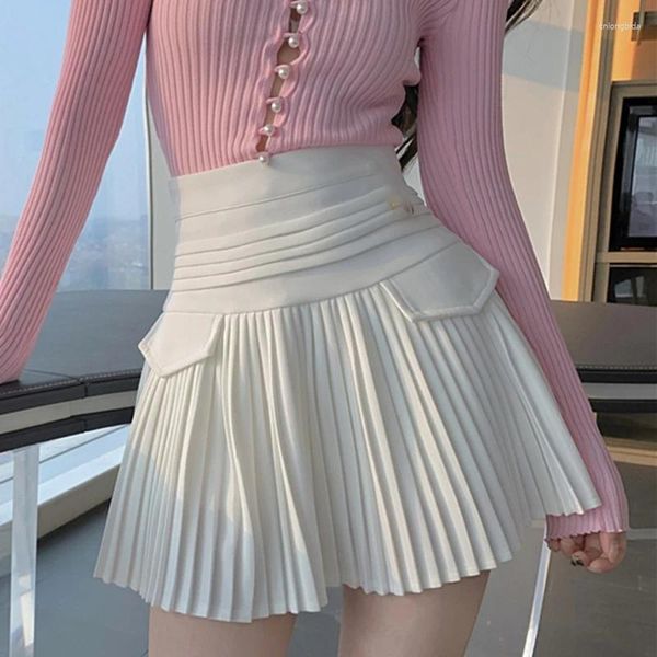 Jupes plissées Mini jupe femmes taille haute Y2k Design a-ligne coréen Preppy Style décontracté Kawaii bas simples