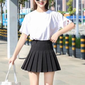 Jupes jupe plissée été gris fille Falda coréen collège style a-ligne taille haute Negra mini court pour les femmes vêtements