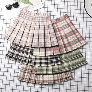 Rokken geplooide rok zomer dames kleding lente mode Koreaanse preppy stijl schoolmeisje uniform Harajuku Aline Mini Skirts 230504