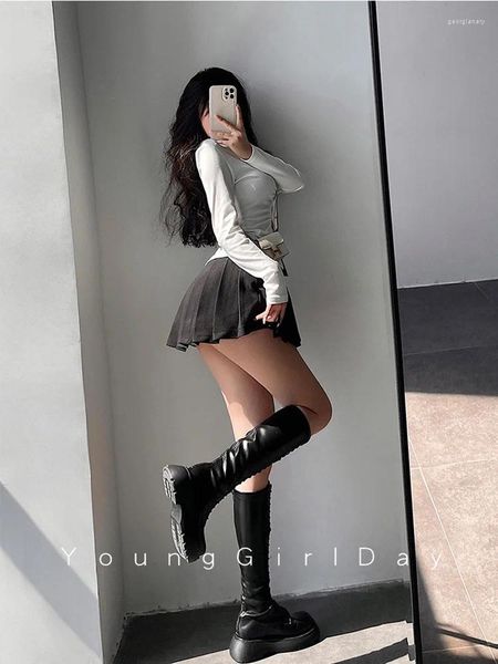 Jupes jupe plissée avec short femmes sexy taille haute blanc noir a-ligne coréenne Gyaru mini tennis école fille été