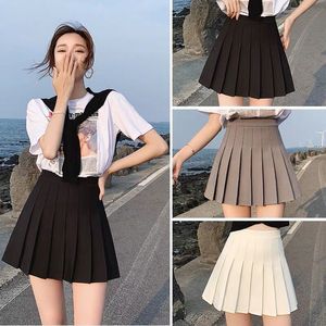 Rokken geplooide rok vrouwen hoge taille sexy mini rokken tennisrok meisje dance rok kawaii casual Koreaanse witte zwarte rok faldas jupe 230504