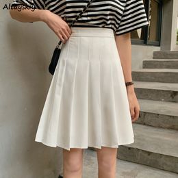 Jupes plissées femmes taille haute été longueur au genou Style Preppy Harajuku Y2k rue école Cosplay décontracté femme Faldas 230224