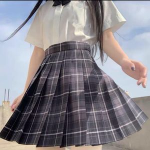Jupes grande taille Mini femmes été Jupe plissée taille haute mignon rose Plaid japonais école uniforme Harajuku Jupe femme