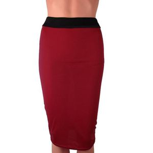 Rokken plus size sexy midi potlood katoen rok vrouwen 2023 mode elastisch hoge taille kantoor dame stretch bodycon solide