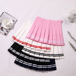 Faldas estilo preppy de cintura alta plisada mini mujeres verano primavera de primavera coreana lindo blanco aline 230316