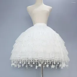 Rokken Prinses Jurk Drukte Hoge taille Petticoat Elastische taille Kwastje Bubble Rok Pluizige Crinoline Onderrok Voor Dames