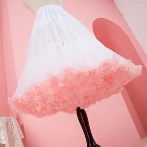 Jupes gonfy tulle jupon lolita rose fleur de fleur de jupe faldas nuage jupe crinoline princesse ballet danse petsiskirts 60cm