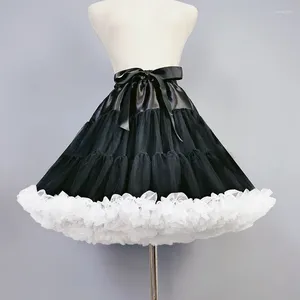 Rokken gezwollen tule rok zwarte zachte onder onderbreien lolita petticoat faldas tutu cloud crinoline bruiloft ballet dance pettiskirts 40 cm 40 cm