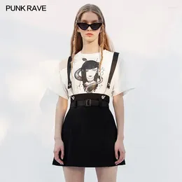 Jupes punk rave rave women's Small A-line amovible épaule-strap demi-jupe ceinture douée ceinture occasionnelle collectionne la taille fille