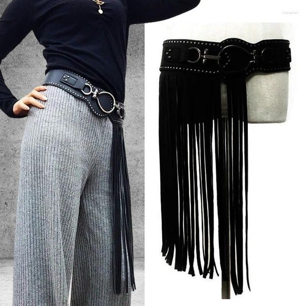 Jupes Punk Style Femmes Longue Gland Taille Chaîne Faux Cuir Ceinture De Corps Avec Boucle En Alliage Fille Fête Boîte De Nuit Bijoux